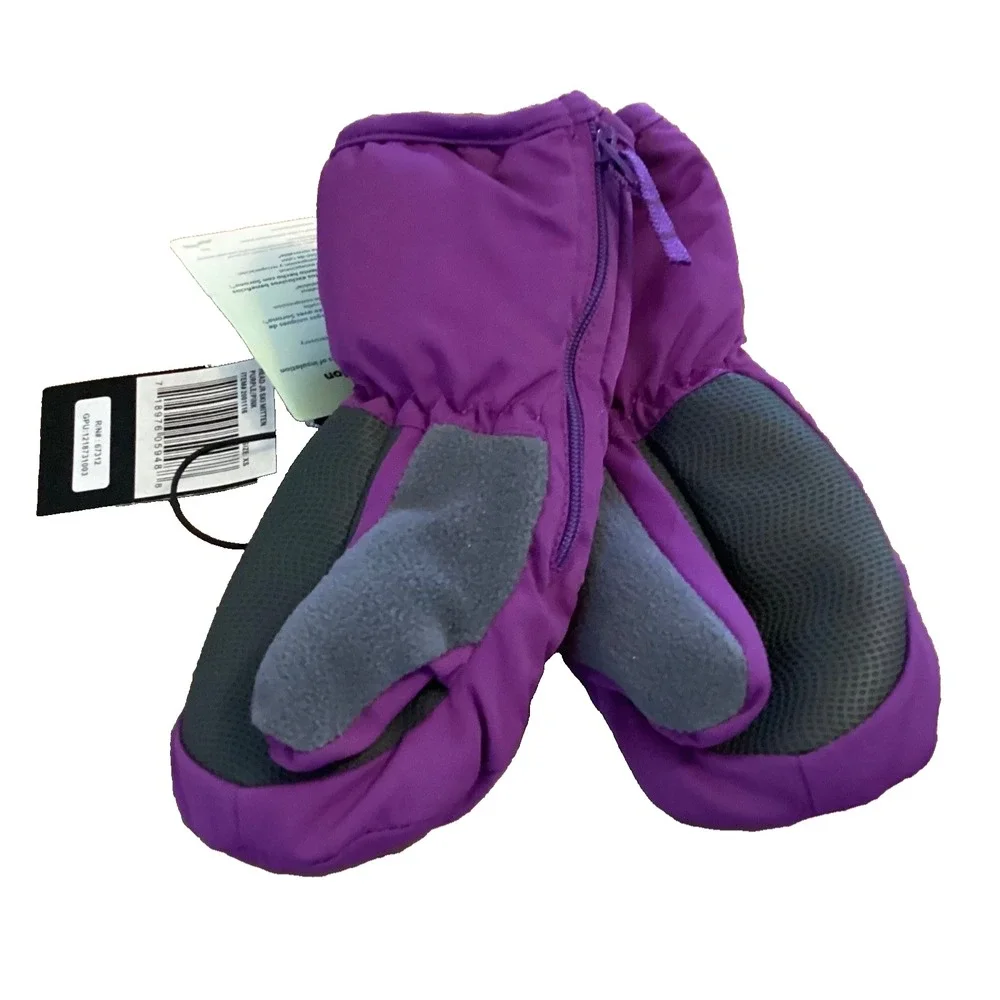 HEAD Junior Girls Ski Mittens Waterproof Purple Pink XS Ages 2-4 NWT